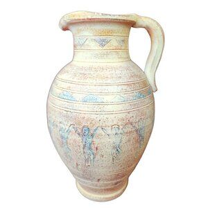 Large pitcher Southwestern decorative clay vase, BoHo room accent, Floral Arrang